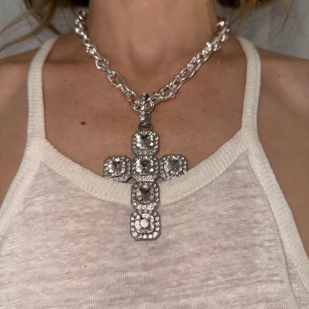 Crystal Cross Pendant Necklace Banana Republic